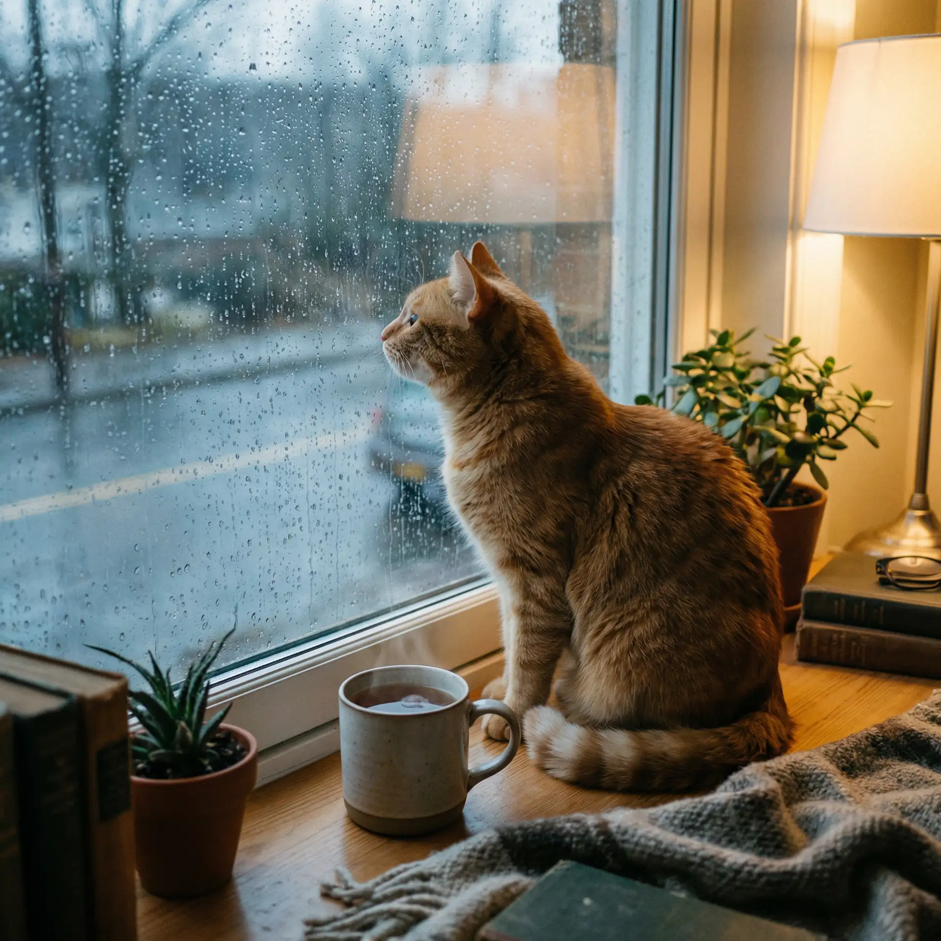 猫咪望着窗外的雨 - 4399在线视频观看播放